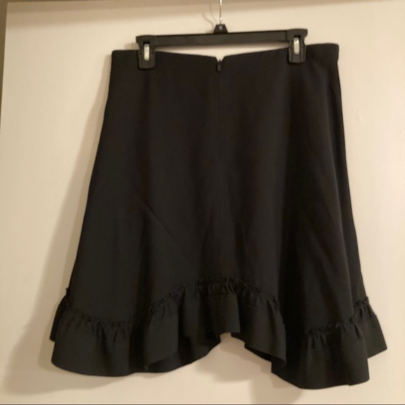 Chloe Black Midi Knee Length Ruffle Skirt L 10 - Picture 4 of 9